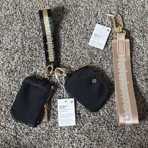 lululemon athletica Black and Gold Dual Pouch Wristlet